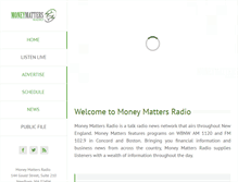 Tablet Screenshot of moneymattersradio.com